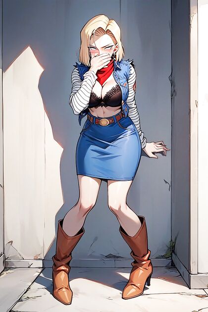 Blushing Beauty in High Boots Rolls Her Eyes During Steamy Hentai Images