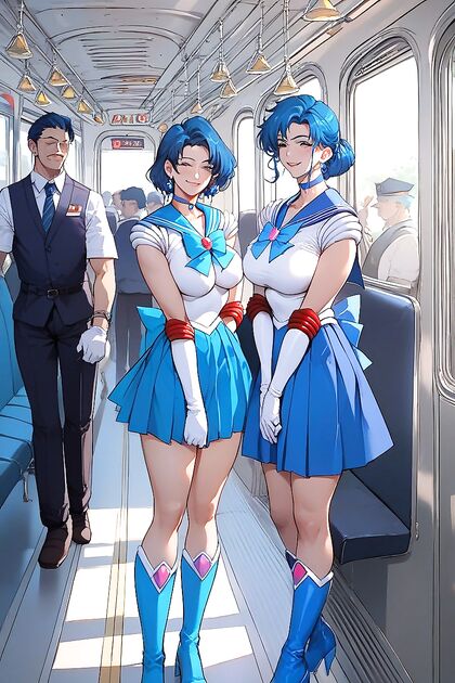 MILF in Knee-High Blue Boots Takes theTrain for Steamy Hentai Adventures
