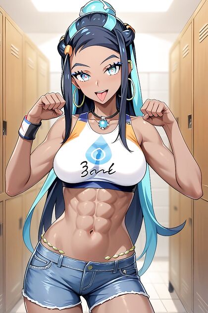 Nessa from Pokémon Smiles Wide in Pet Pose for Steamy Hentai Fun