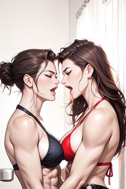 Brunette Bobcut Babe Cooking Up HotKitchen Hentai Picture