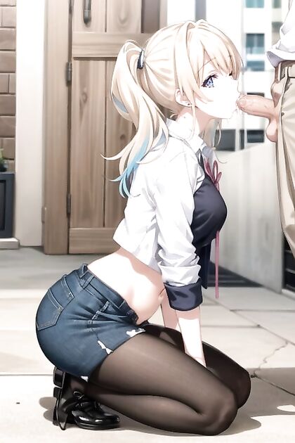 Shirakawa Runa's Full Body Blush in Kimizero Hentai AI Picture