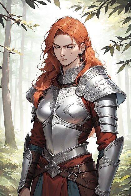 Ginger Amazon Seductress in Enchanted Forest for Steamy Hentai Picture