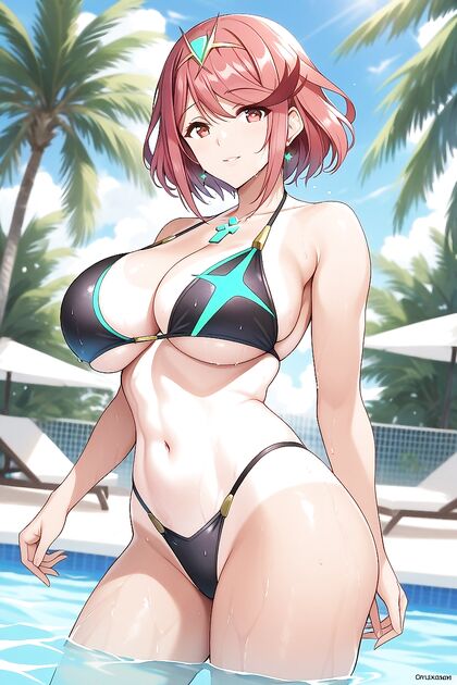 Wet Skinned Beauty Splashes into School Pool for Horny Hentai Fun
