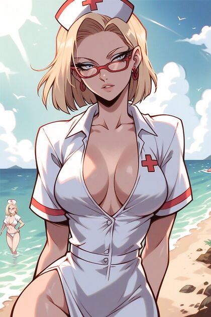 Sunny's Android Body with Large Rounded Breasts in Seductive Hentai Picture