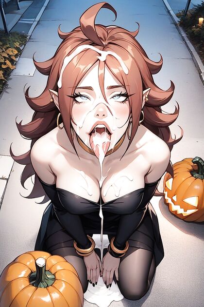 Cross-Eyed hentai Girl 18+ Gets Covered in Thick cum on Her Lips