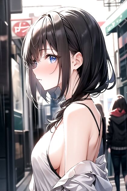 Two People Get Wild in the Rain for  Hentai Picture