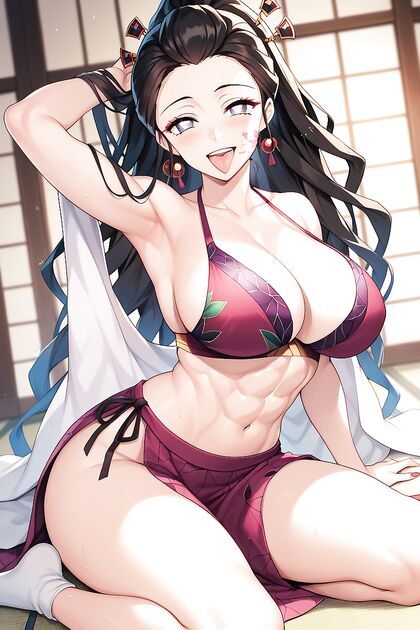 Smiling With Tongue Out in Seductive Sitting Pose Hentai AI Picture