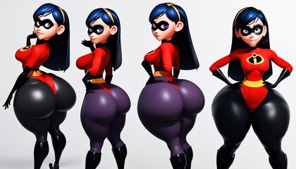 Clothed Model with Extra-Wide Hips in Seductive Hentai Picture