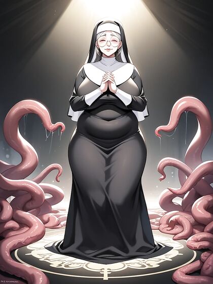 Nun's Pleasure in the Flesh-Covered Cave –  Hentai Erotica