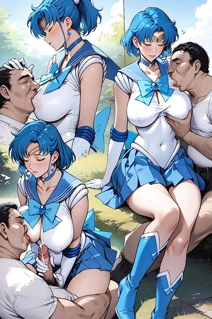 Kissing and Handjob Picture with a Busty Babe in Hentai Porn