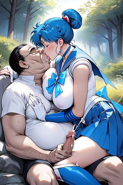 Mizuno Ami Wears Knee-High Blue Boots in Thrilling hentai Picture