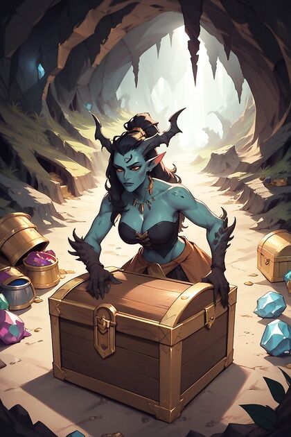 Mimic MonsterWoman Emerges from Toothed Treasure Chest for Steamy Hentai Adventure