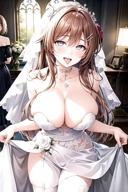 Lifted Skirt Reveals Tits and Ecstatic Ahegao in Seductive Hentai Image
