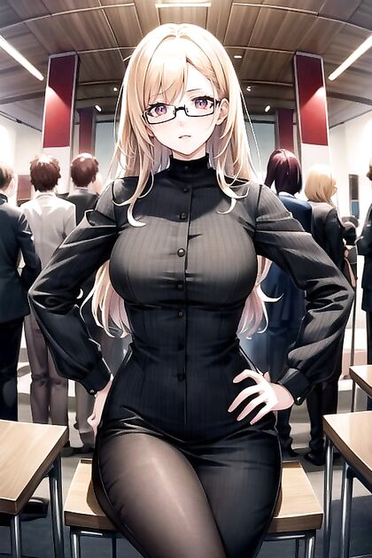 Sumire Yoshizawa Poses Hands on Hips in Steamy Harem Hentai Picture