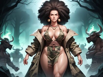 Surrounded by Many Minotaurs – Giant Camo-Wearing Minotaur Takes Center Stage