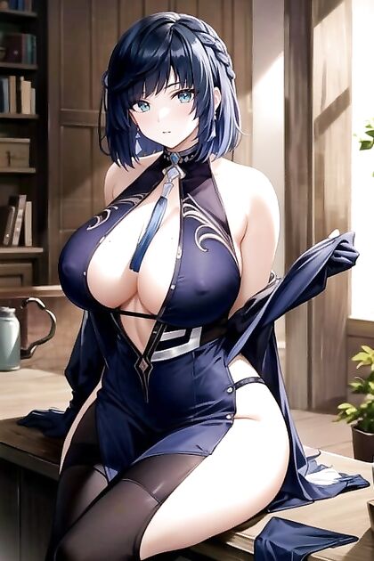 Yelan from Genshin Impact Strips Down for Thick-Thighed Hentai Pleasure
