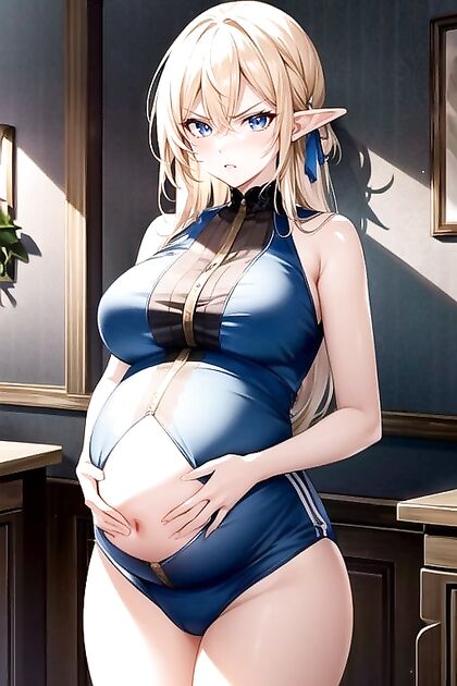 Blonde Beauty Squats Nude in Seductive Hentai Picture