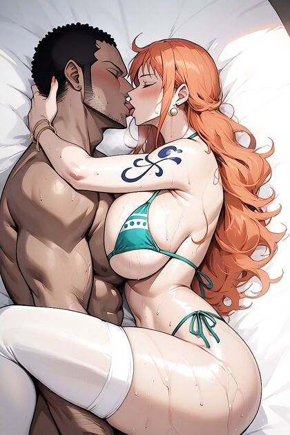 Nami from One Piece Gets Seductive with Kissing and Oily Sensuality
