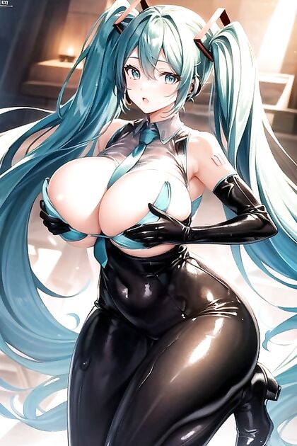 Hatsune Miku Gets slick with Oil in Steamy 18+ Hentai Picture