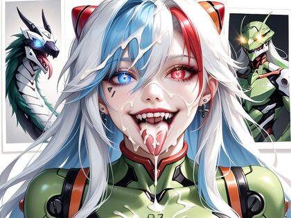 Taloned Hands Explore Genital Piercings in Smiling Mouth Open Hentai Images