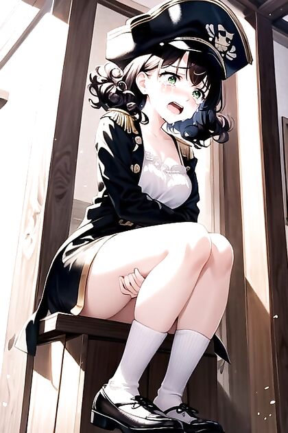 Curvy Beauty with Black Hair and Green Eyes in Seductive Hentai Picture