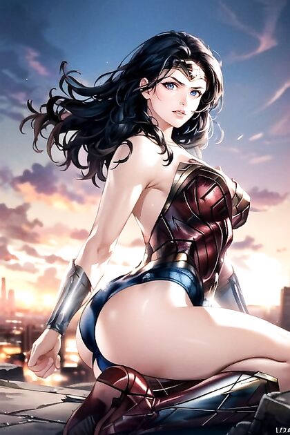 Fit Wonder Woman from DC Comics Takes on Steamy Hentai Adventures