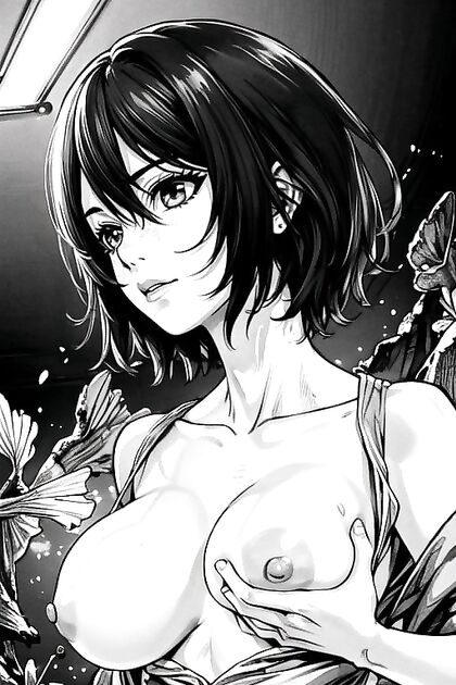 Black & White Sunset Erotica in Stylish Noir Hentai Images