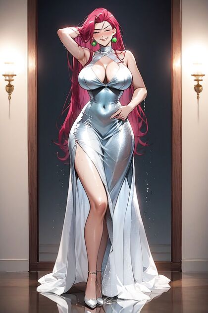 Horny Wide-Hipped beauty Smiles Through  Hentai Pleasure
