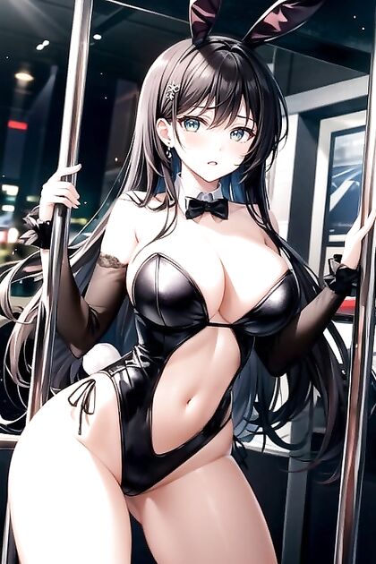 Bunny Girl 18+ with Massive Ass Strips Down at the Club in hentai Picture