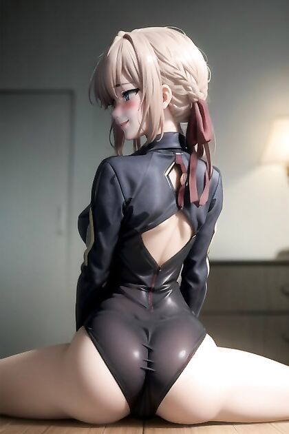 Violet Evergarden Smiles and Blushes in Seductive 3D Hentai Picture