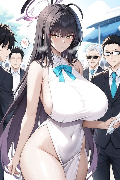 Big-Hipped Babe Gets Fucked Standing Up in Public Hentai Image