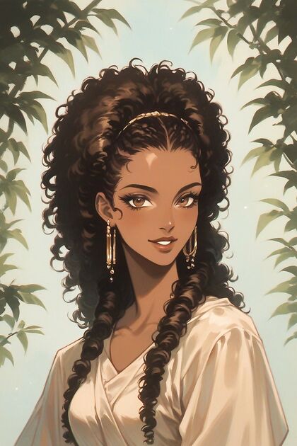 Skinny Curly-Haired Cutie with Tiny 18+ Ass in Seductive Hentai Picture