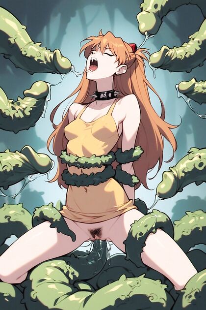 Tight Pussy Penetrated Deeply in Yellow Sundress Gang Bang Hentai Image