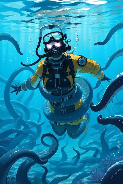 Ultra-Detailed Underwater Tentacle Picture in Sexy Hentai AIPorn
