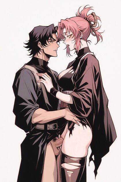 Skinny Girl 18+ with Thick Thighs Stands for Steamy Hentai Picture