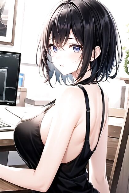 Teen 18+ Seductress Shows Off Side Boobs in Tank Top for Naughty Hentai Fun