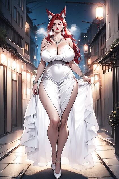 Red-Haired Beauty with Huge Breasts Enjoys  Hentai Pleasure