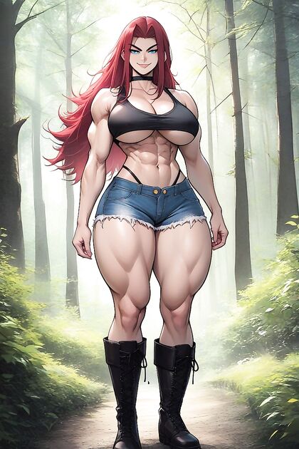 Japanese Hentai Fantasy with Booted Babe and Ripped Eight-Pack Abs