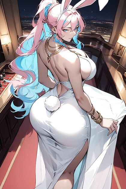 Glamorous Casino Night – Diamonds and White Dress in Seductive Hentai Picture