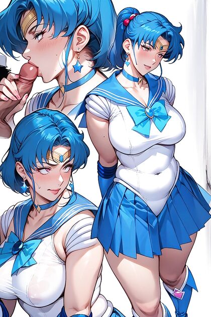 Sailor Mercury in Translucent Bodysuit and Knee-High Blue Boots –Hentai Pleasure