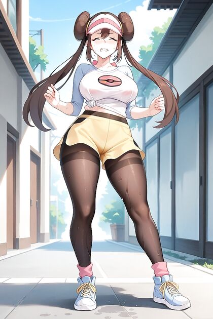 Rosa from Pokémon Grips Tight in Yellow Shorts for  Hentai Pleasure