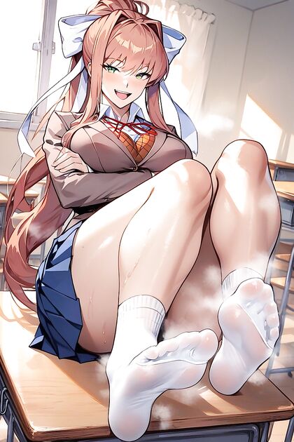Rounded Breasts and Oiled Skin in Erotic Arms-Crossed Hentai Picture