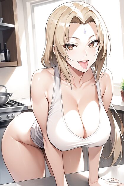 Smiling Babe Shows Off Her Toned Abs in Front View Hentai Picture