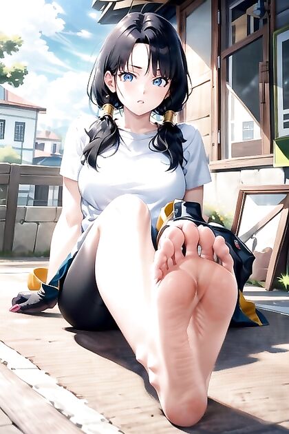 Videl from Dragon Ball Z Puts Her Perfect Feet On Display in Seductive Hentai AI Picture