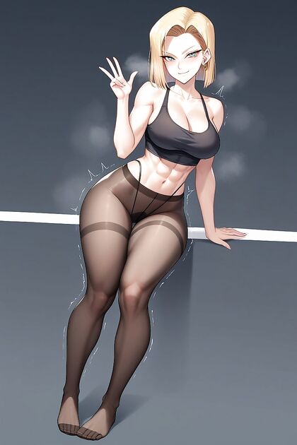 Mischievously Smiling Android Shakes Her Ass in Hot Hentai Picture
