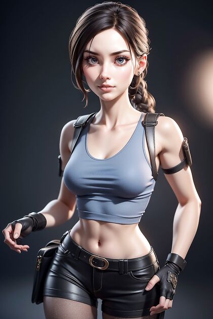 Lara Croft in Pantyhose Feet Fetish for Steamy Hentai Picture