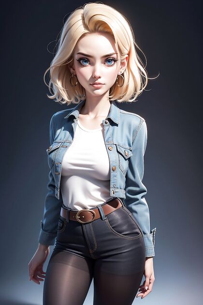 Android 18 in Fuller Bodied Pantyhose for Sensual Hentai Pleasure