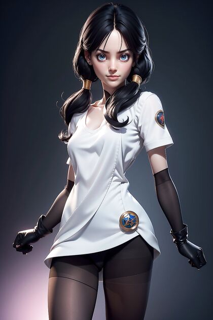 Videl from Dragon Ball Z Seduces in Full-Body Pantyhose for Steamy Hentai Picture