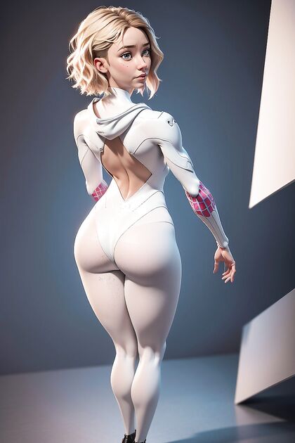Gwen Stacy in Spider-Man Pantyhose and Socks for Steamy Hentai Picture
