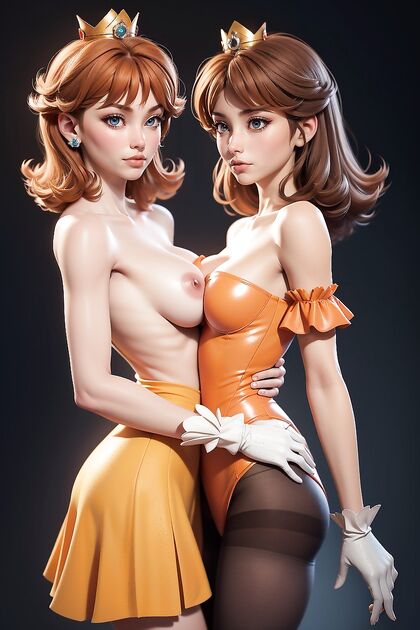 Daisy from Super Mario Wrapped in Pantyhose for Sultry Full-Body Hentai Pleasure